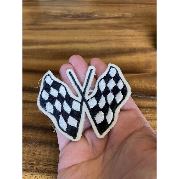 Vintage Checkered Flags Auto Racing Embroidered Patch - Picture 6 of 7